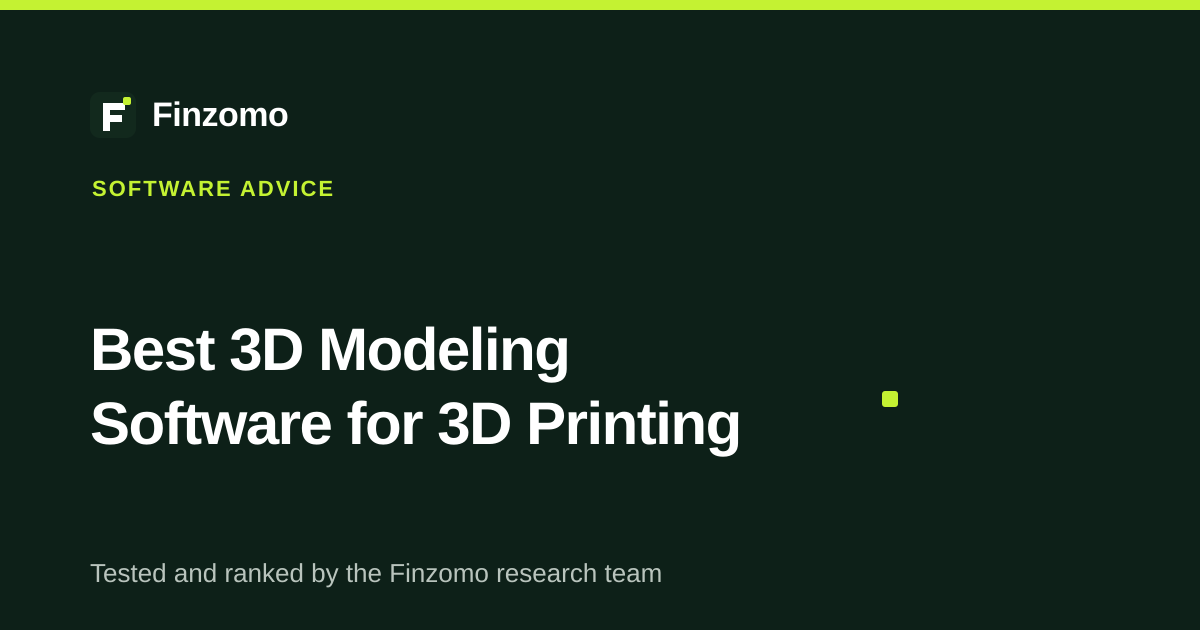 Finzomo ranking of the 3d modeling software for 3d printing