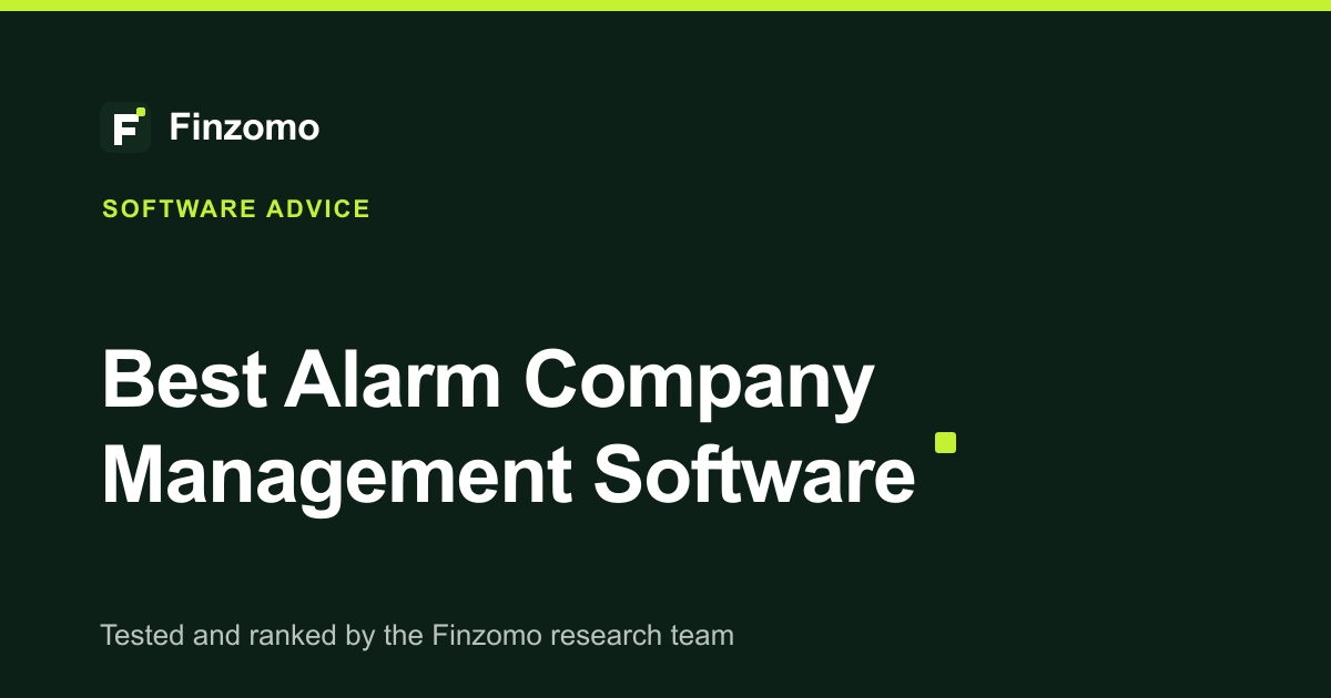 Finzomo ranking of the alarm company management software