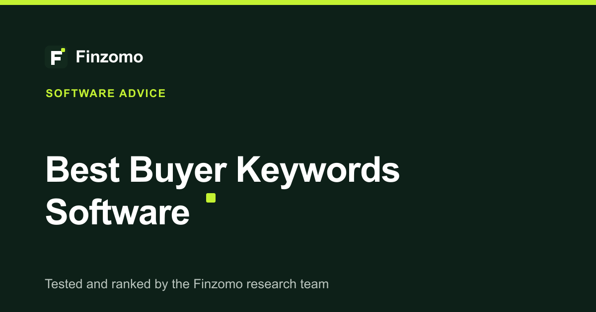 Finzomo ranking of the buyer keywords software
