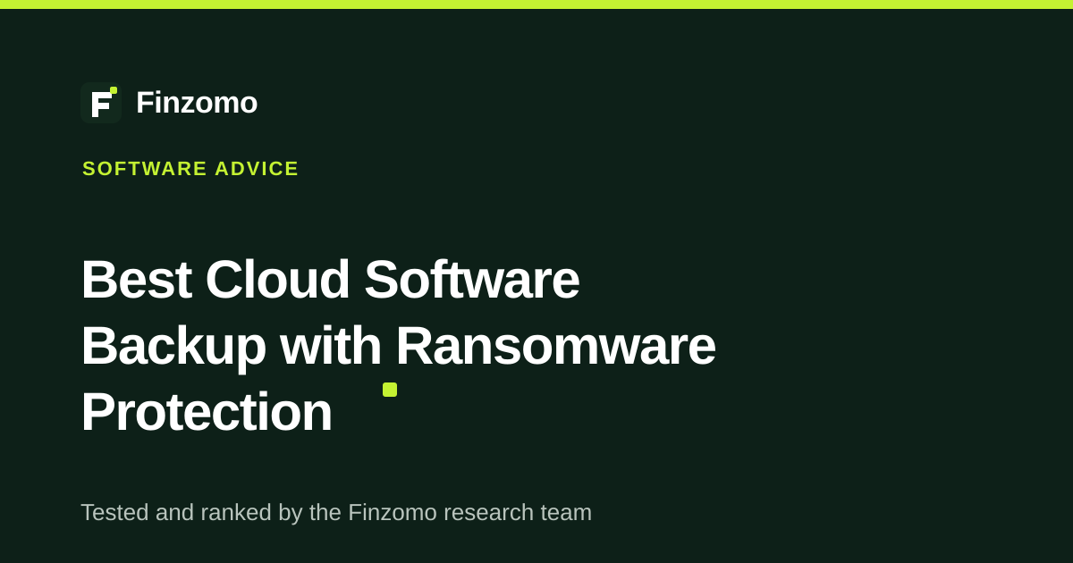 Finzomo ranking of the cloud software backup with ransomware protection
