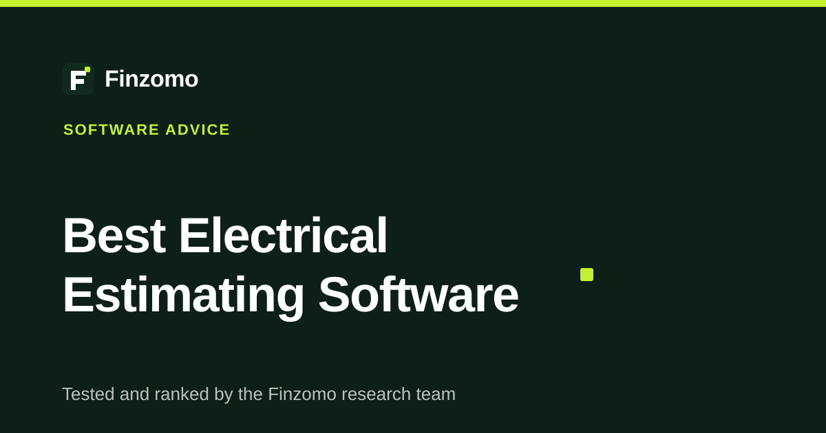 Finzomo ranking of the electrical estimating software