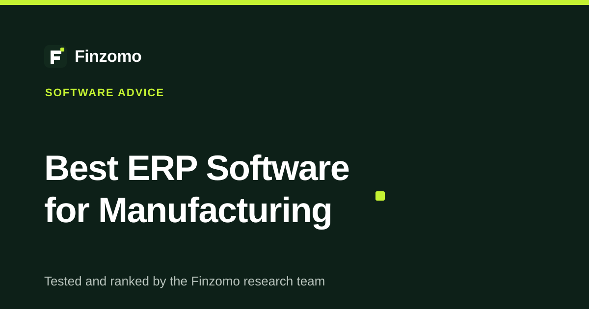 Finzomo ranking of the erp software for manufacturing