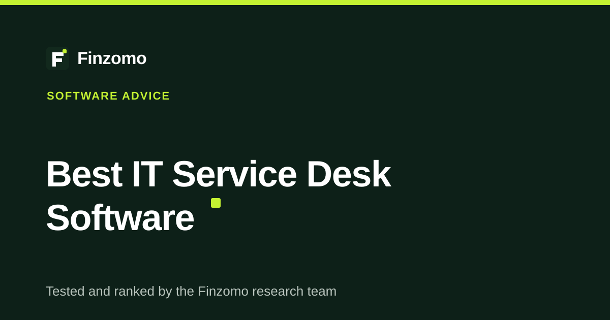 Finzomo ranking of the it service desk software