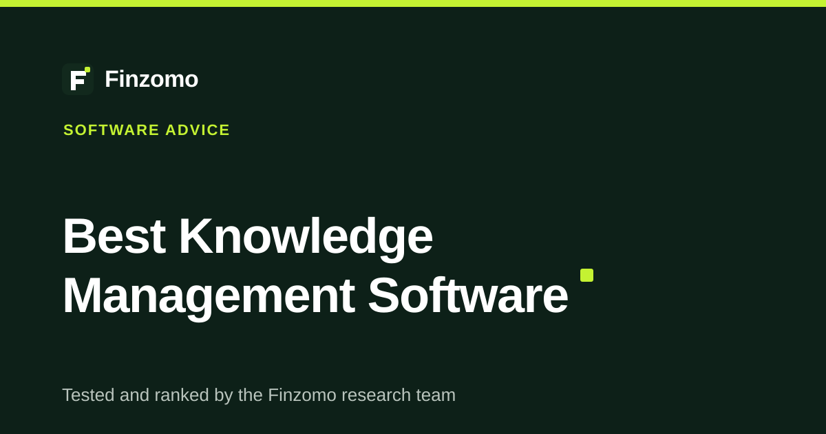 Finzomo ranking of the knowledge management software