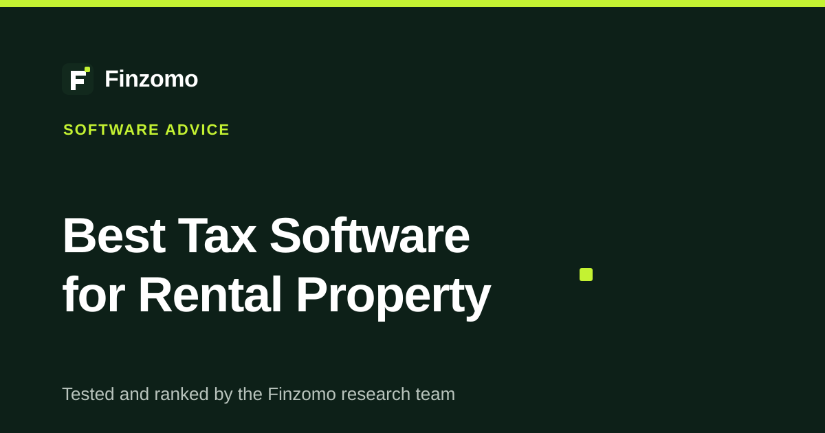 Finzomo ranking of the tax software for rental property